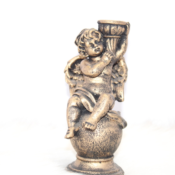 BRONZE ANGEL WINGS CANDLE STAND
